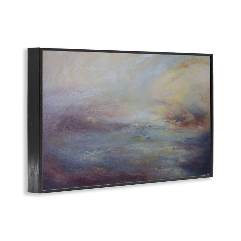  Art abstrait giclée par Lydia Orange, H 16 po x l 24 po, Giclée encadrée noir minuit