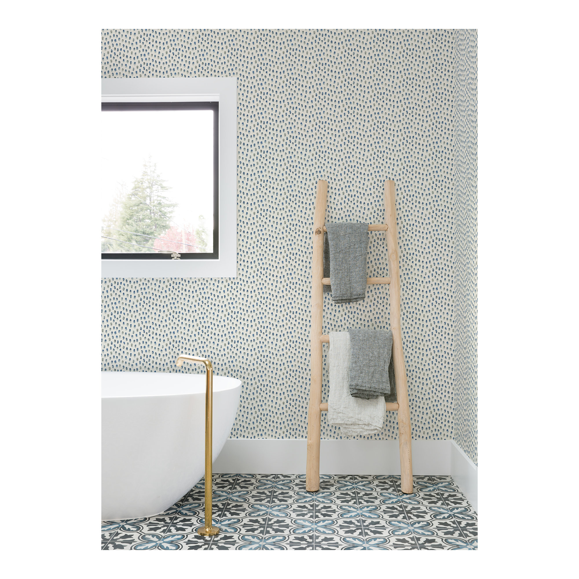 Cherbourg Modern Dots Wallpaper, Blue