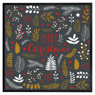 Tanan Merry Christmas Lettering - Single Picture Frame Print
