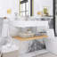 35,43 po X P 18,11 po P 8,15 po Meuble-lavabo mural simple H en bois naturel avec acrylique blanc