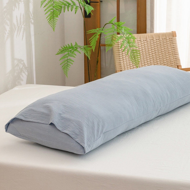 Housse de coussin 100% coton délavé Bestouch, Bleu bleuet, De corps (20 po x 54 po)