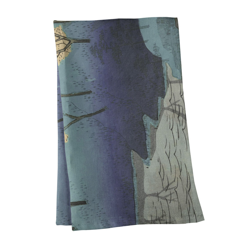 Serviette de thé chiyogaike étang Macintyre, Polyester sergé, Bleu