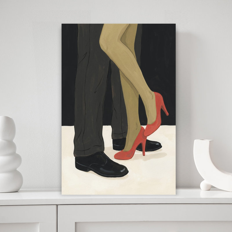 «Dancing Couple's Legs», art mural abstrait romantique, H 18 po x l 12 po