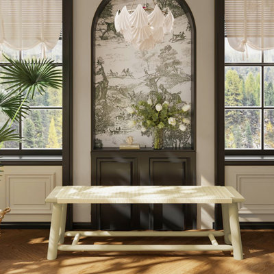 Banc en bois massif 59 po Modern