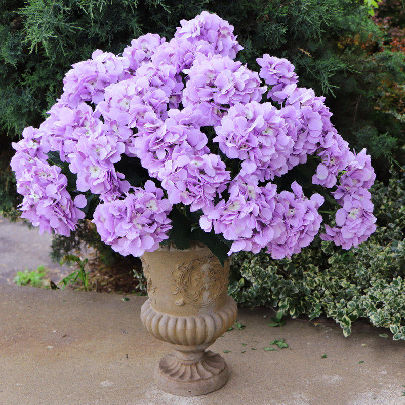 Ultra Realistic Faux Silk Hydrangea Arrangement - Artificial Flowers for Home Decor, Lavender
