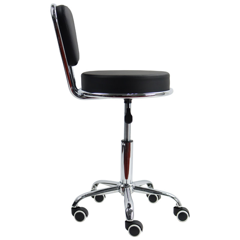 Backed Adjustable Height Ergonomic Lab Stool with Wheels