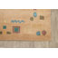 Tapis décoratif beige en laine noué à la main de conception unique 6 pi 2 po x 9 pi 3 po noué à la main New Age