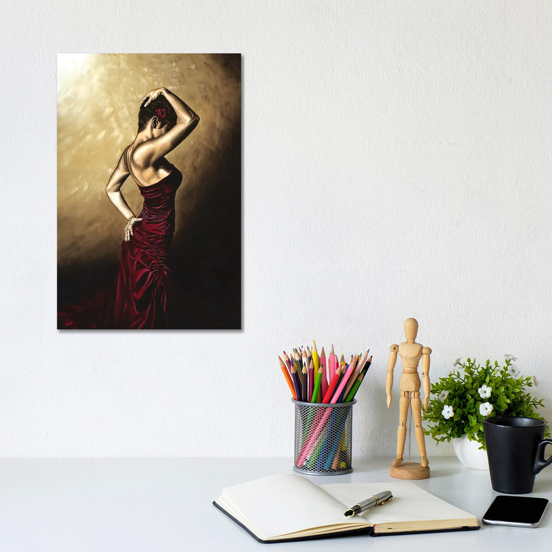 Flamenco Woman von Richard Young - Galerieverpackte Leinwand Giclée auf Leinwand ohne Rahmen