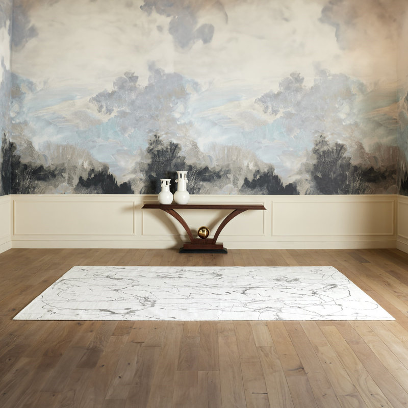 Hand Loomed Abstract Area Rug, Rectangle 9' x 12'
