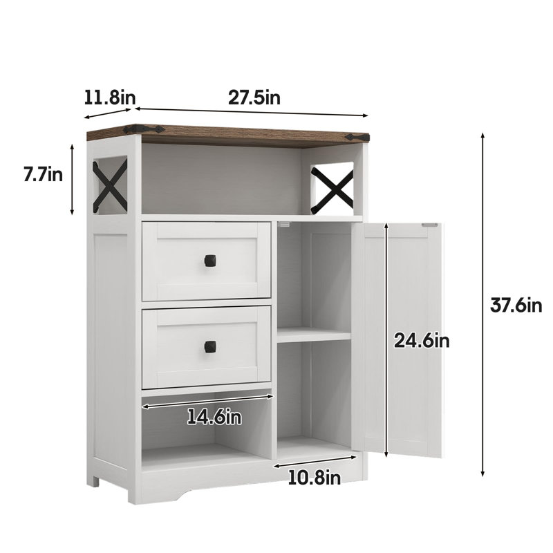 Imbi Accent Cabinet, White/Gray