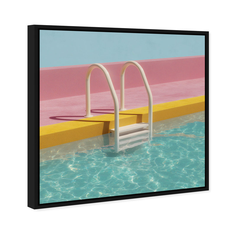 Poolside Symmetry I Print by Oliver Gal, 41"H x 41"W, Black Floater Frame