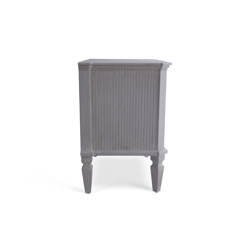 Ribbed Solid Wood Accent Chest