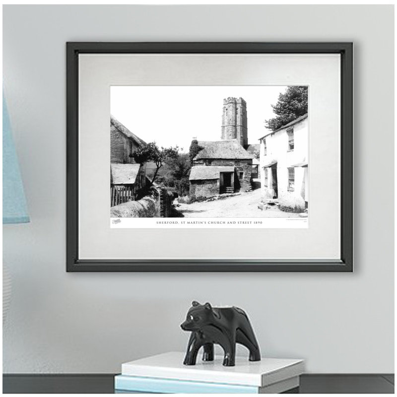 Sherford, St Martin's Church And Street 1890 by Francis Frith - Single Picture Frame Print, 60cm H x 80cm W x 2.3cm D