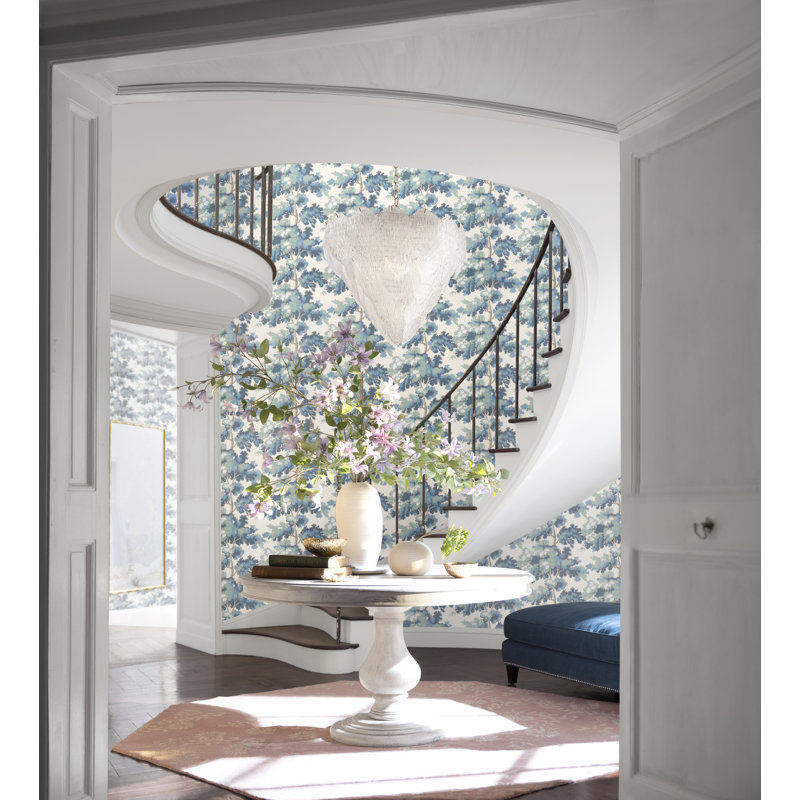 Raphael Floral Wallpaper Roll by Sandberg, Dark Blue