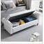 Banc de lit 63 po en tissu blanc crème Design simple, confortable et durable, banc multifonctionnel