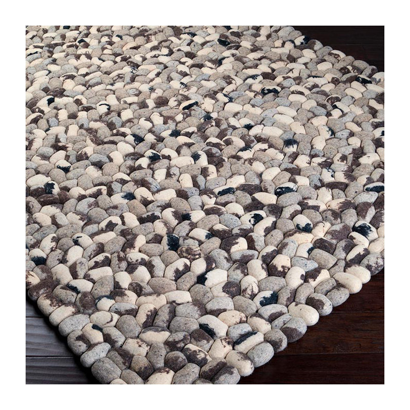 Summit Wool Geometric Area Rug in Gray, Rectangle 3'6" x 5'6"