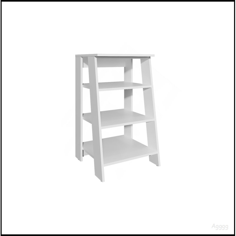 BATHBI 30" High  4-Tier Ladder Shelf  Organizer For Bathroom, Side Table, Living Room In Black, White