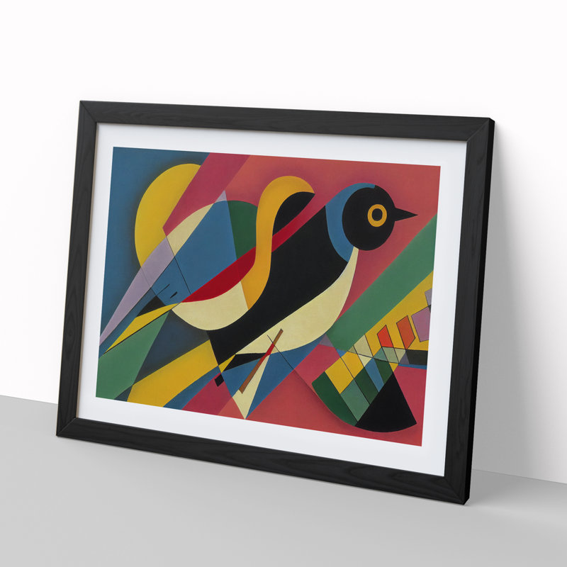 Grand Abstract Bird - Single Picture Frame Print, 34cm H x 46cm W x 2cm D, Black Framed