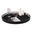 Stylish Round Hair on Hide Patchwork Decorative Tray - Ideal As An Ottoman Tray And Coffee Table Tray For Chic Home Decor - Accent Tray Perfect For Display Or Organizing Essentials - 29", Black & White