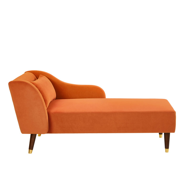 Chaise longue en velours Chic Modern, Orange