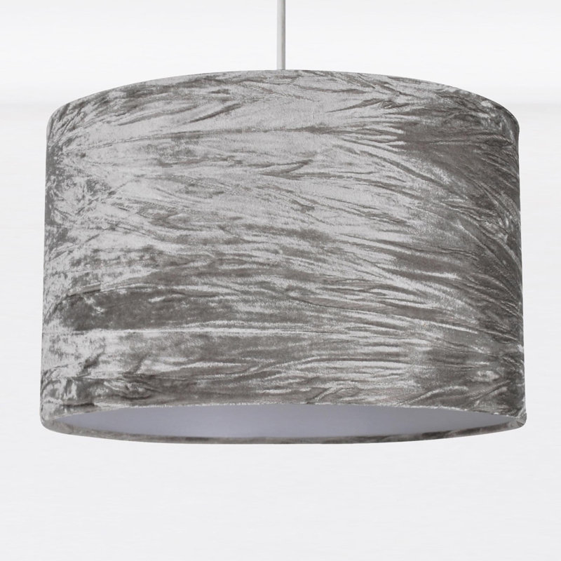 20cm H Fabric Drum Pendant Shade, Grey