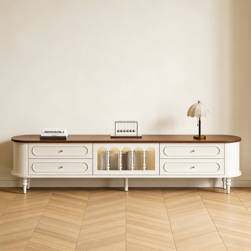 Meuble télé de rangement de style français, H 20,9 po x L 78,7 po x l 15,7 po