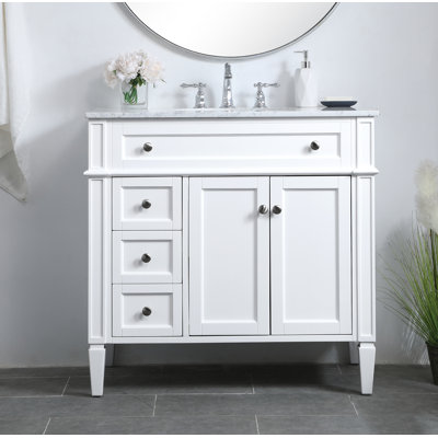 Rivers 36'' Single Bathroom Vanity with Marble Top