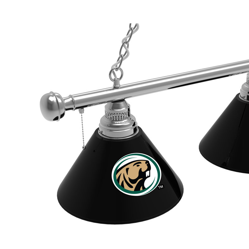 3 - Light Pool Table Lights Pendant, Chrome, Bemidji State Beavers