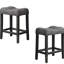 5 pièces de comptoir gris anthracite pour salle à manger: table carrée en bois d'ingénierie de 36 pouces et 4 tabourets en mélange de lin de hauteur, 4 places, installation facile et rapide avec design transitionnel, bois franc, sièges rembourrés en lin,