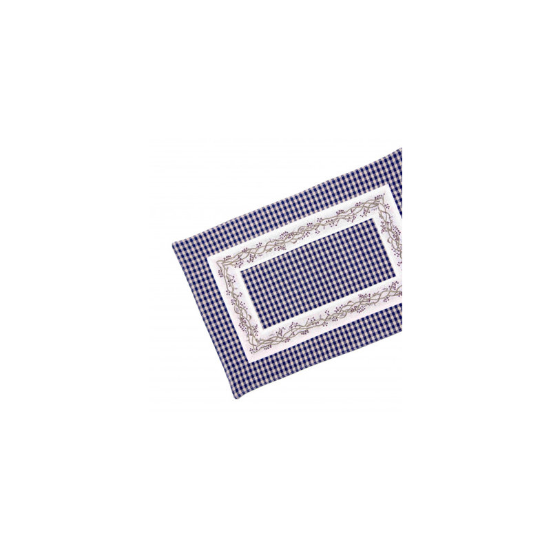 Chemin de table en 100% coton, 36" x 13", Bleu marine