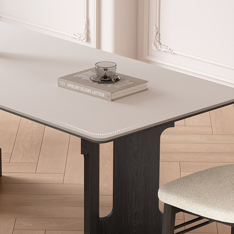 Table de salle à manger rectangulaire en bois massif de luxe clair, H 29,52 po x L 70,86 po x l 35,43 po