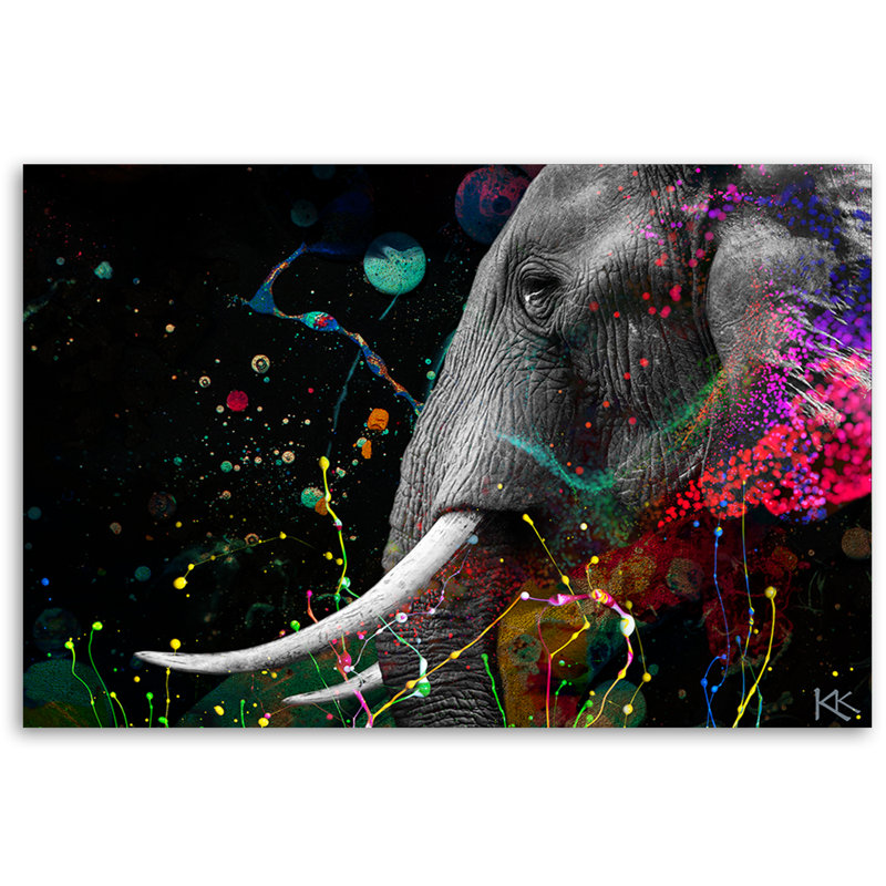 African Elephant - No Frame Print on Canvas