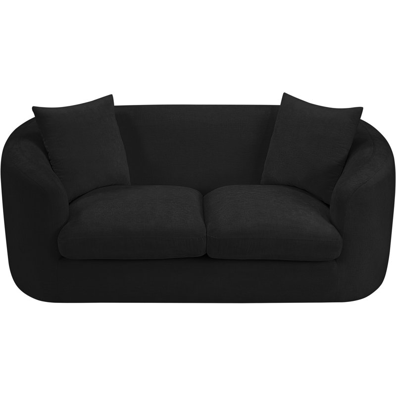 Causeuse Penelope, Tissu chenille noir