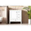 Meuble-lavabo de 30 po avec lavabo en céramique et 3 tiroirs, armoire de rangement moderne en bois massif, idéale pour la maison-775513793