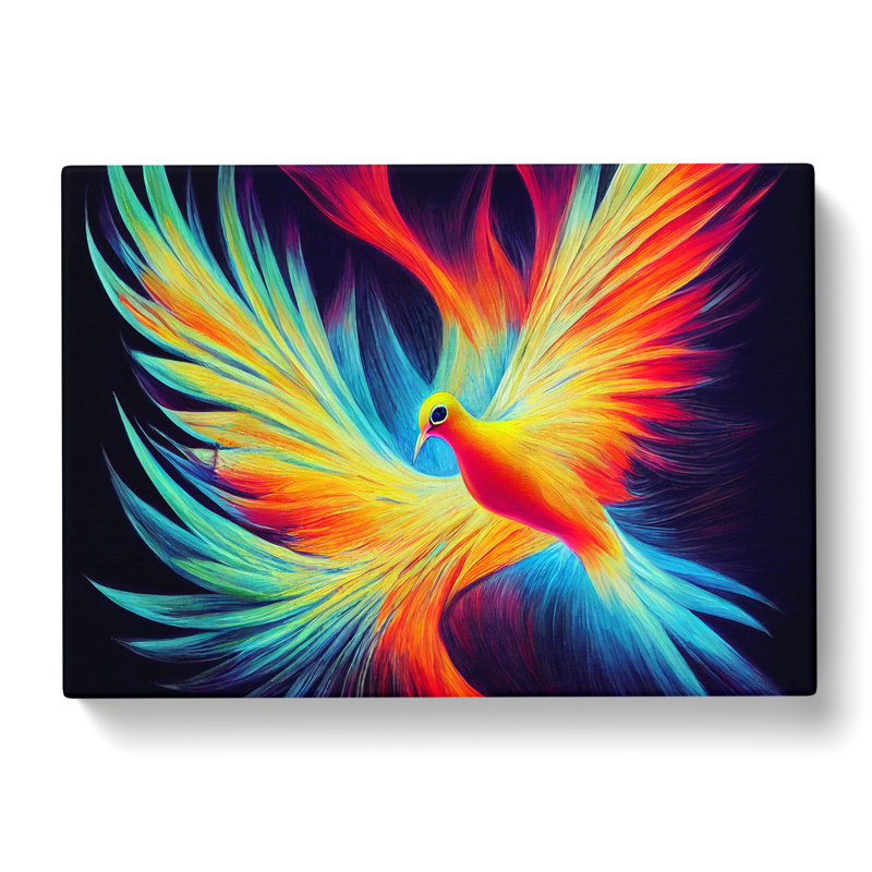 Vibrant Dove Bird Abstract - Wrapped Canvas, 35cm H x 50cm W x 3cm D