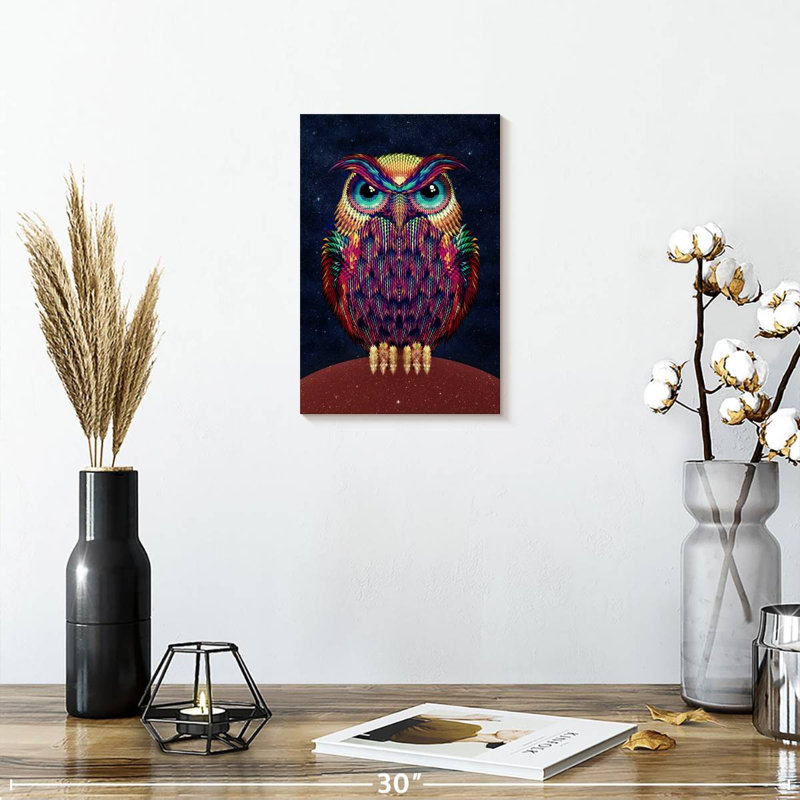 Brampt Colorful Midnight Owl, 12" H x 8" W