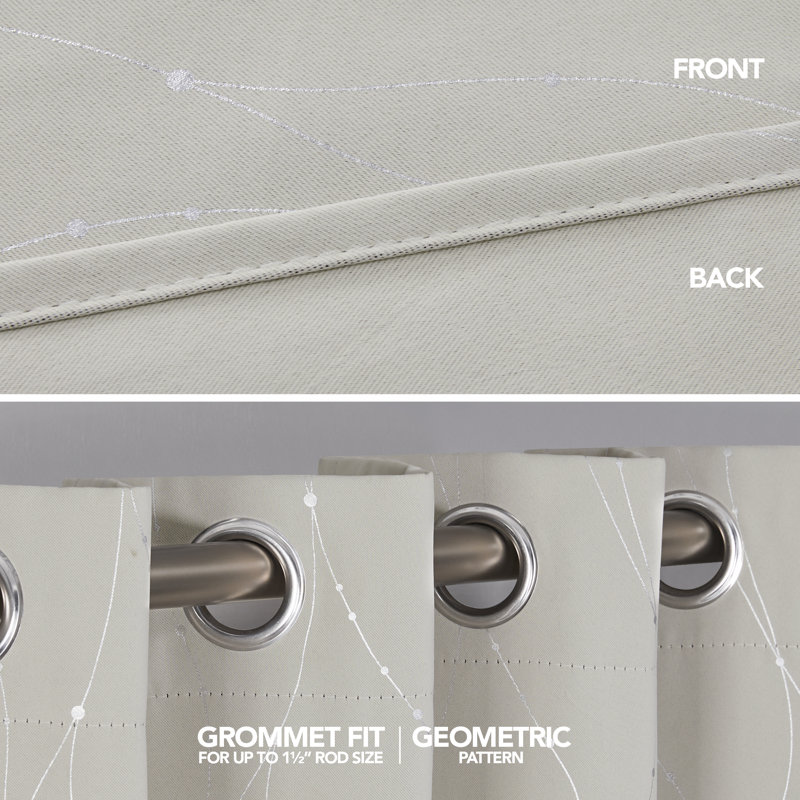 Cohmer Room Darkening Curtain Pair, 42" W x 45" L, Beige
