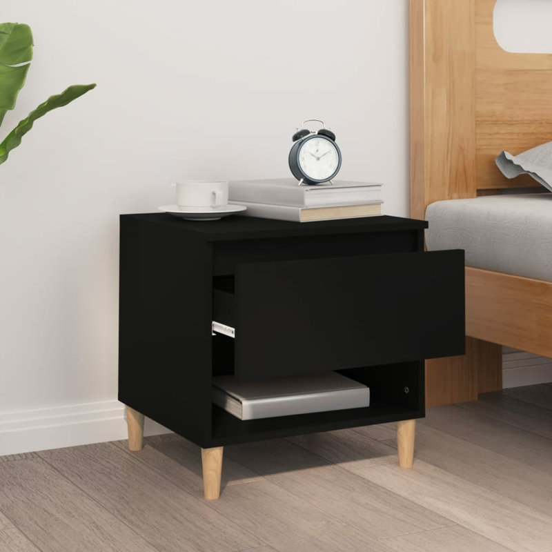 50cm W Bedside Table, Black