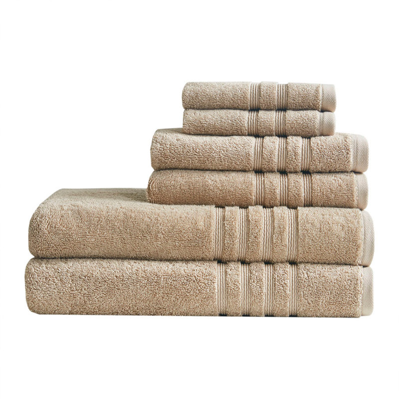 Absorbent 100% cotton high quality towels (set of 6), Natural