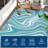 Waterproof Reversible Outdoor Rug – Lightweight UV Resistant Plastic Straw Patio Carpet, Modern Blue/Green Striped Area Mat, Easy Clean for Camping, Picnic, Deck, Porch – Lake Green/Light Blue/White, 10x14ft (305x427cm)-2086417053-2086417055