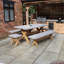 FSC 1 LUNA 180x90cm Rectangular Concrete table with 2 Benches and 2 stools