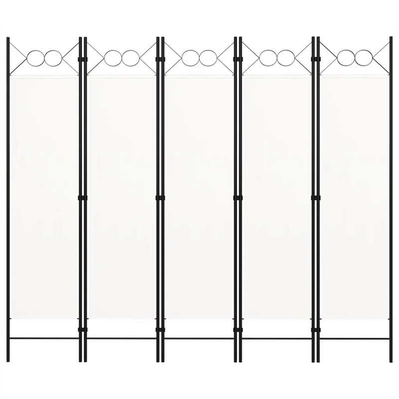 Tati 457.2cm H Folding Room Divider, 5, White