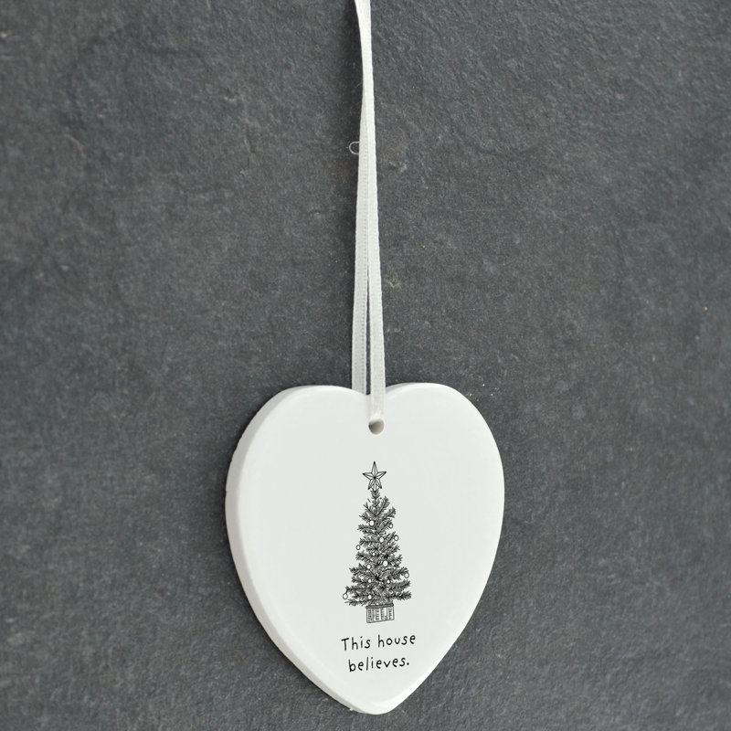 Carley This House Believes Tree Shaped Ceramic Ornament