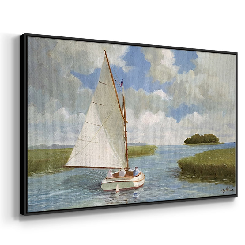 Impression nautique rétro - XIXe, H 25 po x l 37 po x P 2 po, Toile avec cadre flottant noir