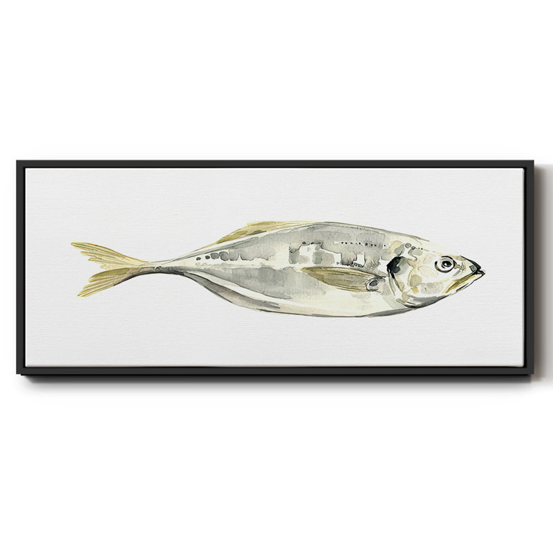 Silver Fish III- Framed Canvas, 24" H x 60" W