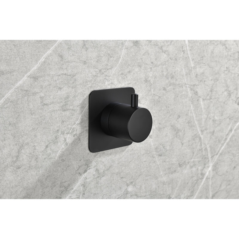 Valve de commande de douche en laiton noir mat Matt - 3/4 "en métal coulé, réglable, résistante à la corrosion, à l'épreuve de la rouille, installation et fonctionnement simples avec poignée réglable, processus facile