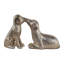 Figurine mignonne de chien qui s'embrasse pour la maison - Sculpture décorative pour tablette, table d'appoint ou décoration de salon - 10 po, doré