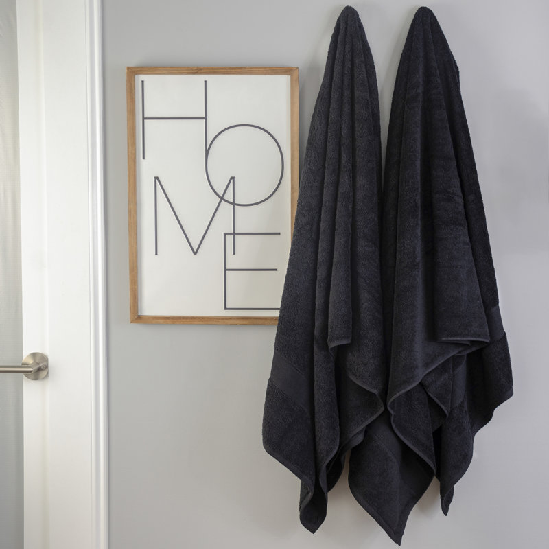100% Cotton Plush Bath Sheet, Black