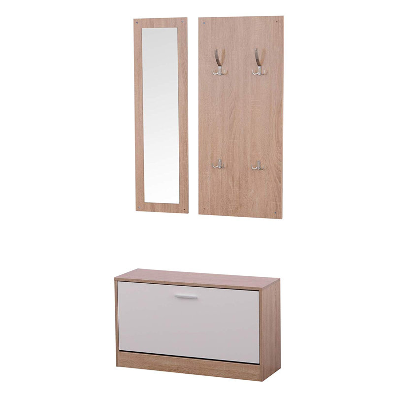 Hall Tree with Shoe Storage, Brown
