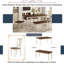 Ensemble de salle à manger en bois 6 pièces avec table, 4 chaises et banc Classic - brun et blanc